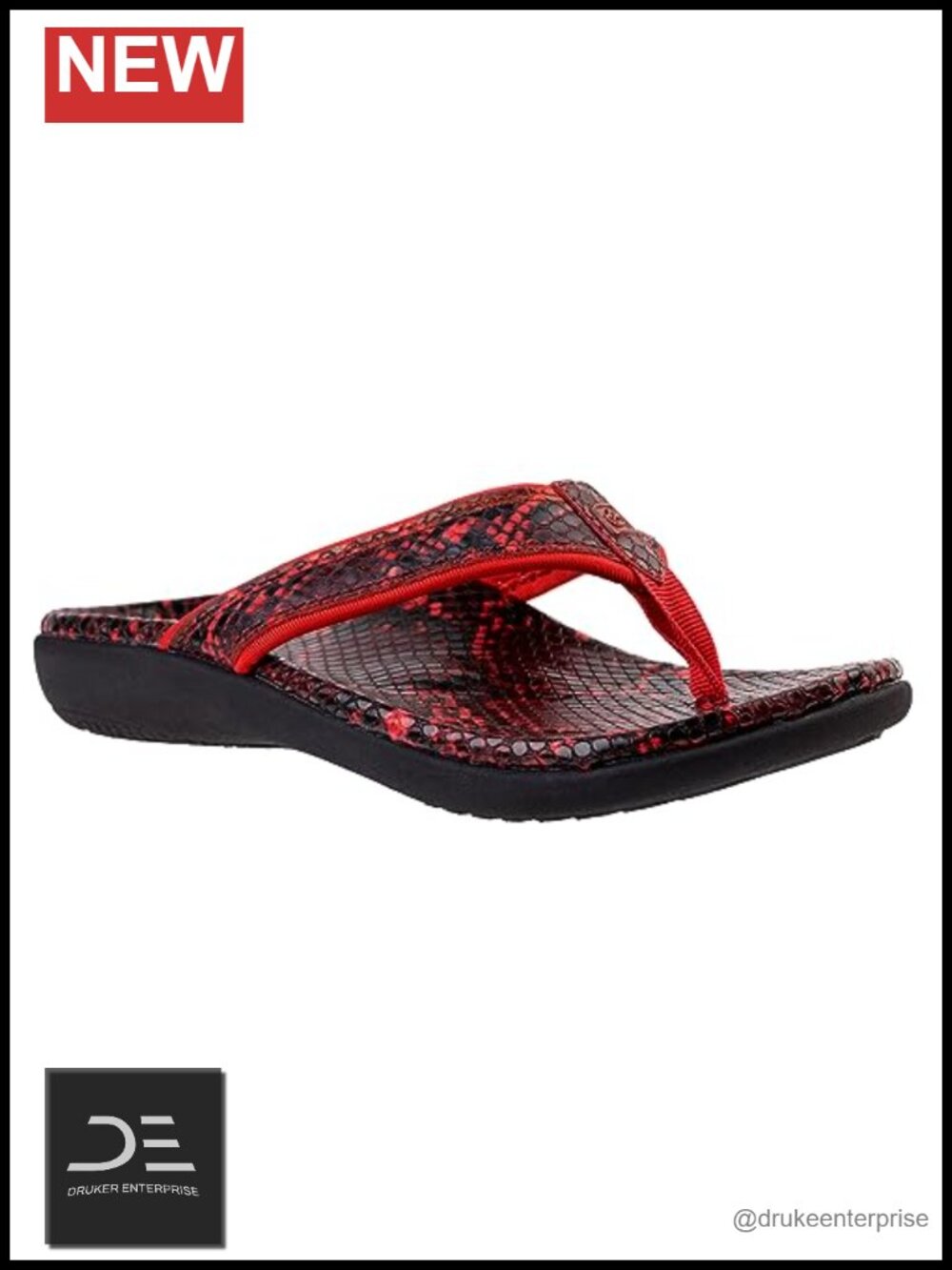 Faux Leather Slide Sandals with Orthotic Arch Support